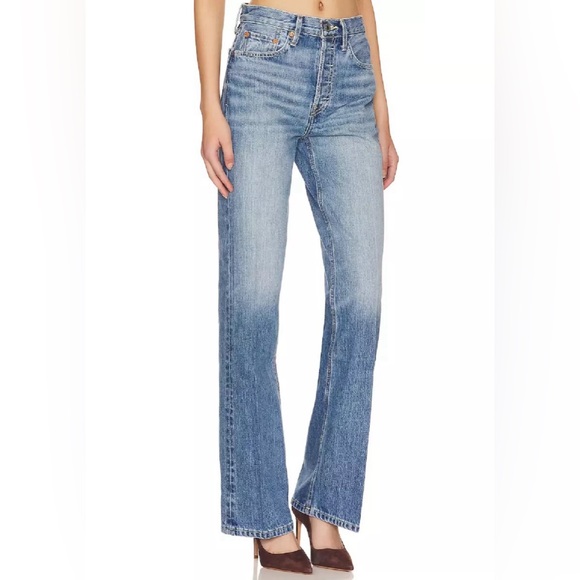 NWT RE/DONE Original 70s High Rise Bootcut Jeans sz 27 in Crystal Blue Denim - Picture 3 of 6